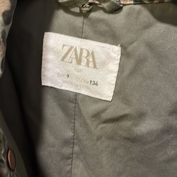 Girls ZARA LEOPARD TRENCH DENIM JACKET - Picture 4 of 4